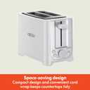 bella 2 Slice Toaster with Auto Shut Off - Extra Wide Slots & Removable Crumb Tray and Cancel, Defrost & Reheat Function - Toast Bread, Bagel & Waffle, White