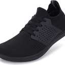 WHITIN Women's Wide Minimalist Barefoot Shoes | Zero Drop Sole (W85 | All Black)