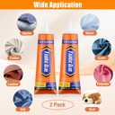 2 Pack Fabric Glue Permanent, 60ML/2.02oz Washable Clear Clothing Glue, Super Fabric Adhesive for Rhinestones, Patches, Clothes, Denim, Leather, Polyester, Fabrics, Doll Repair, Flannel, Cotton