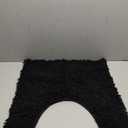 Smiry Luxury Chenille Toilet Rugs U-Shaped 20x20, Soft Absorbent Non-Slip Contour Bathroom Rugs for Toilet, Machine Washable Contoured Bath Mats, Black