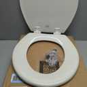 Bemis 500EC Durable Wood Toilet Seat with Easy Clean Hinges, Made in USA, Round, Biscuit