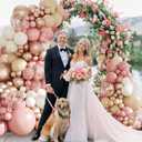 Dusty Pink Balloon Arch Kit, 143Pcs Boho Blush Pink Sand White Nude Rose Gold Balloons Garland Arch Kit Confetti Balloons for Boho Birthday Bridal Shower Wedding Baby Shower Decorations