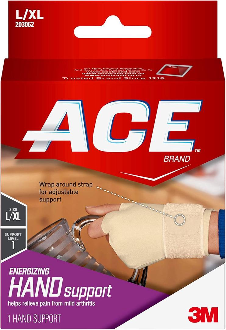 ACE Energizing Hand Support, Large/Extra Large, Beige, 1/Pack