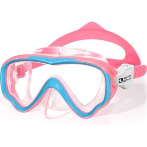 Water Space Kids Swimming Goggles Swim Mask with Nose Cover for Kids Youth 3-15, Anti-Shattered Lens UV Protection No-leak (Pink)