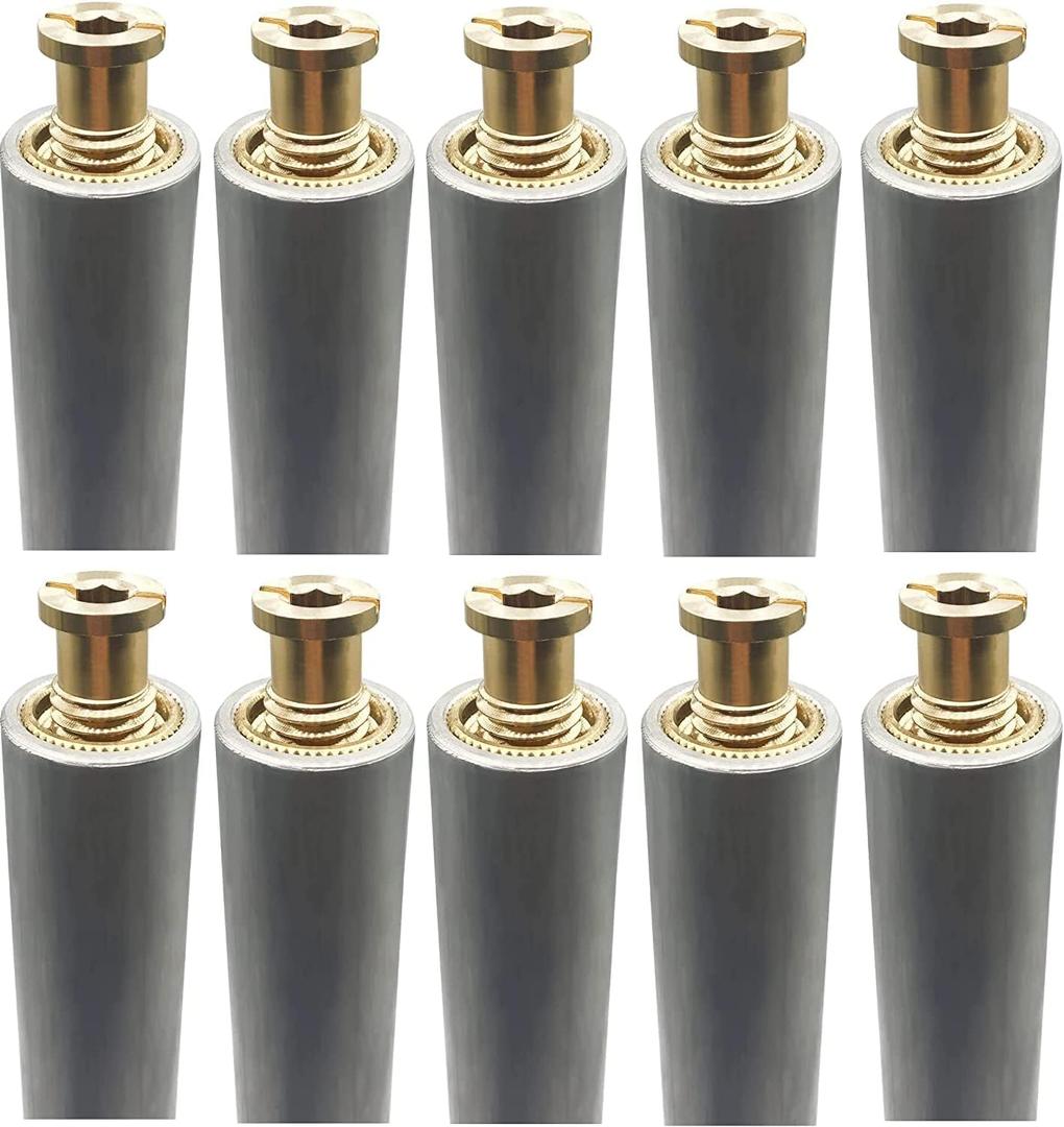 Poolzilla 10 Pack 18 Aluminum Tube with Brass Anchor for Pool Safety Cover Installation, Anchor Installation for Loose Ground or with Pavers, Extra Long