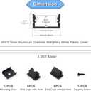 VST 20pack 3.3ft LED Channel, U Shape Led Diffuser Channel, LED Aluminum Channel System with Black Cover, End Caps and Mounting Clips, Aluminum Profile for LED Strip Light Very Easy Installation (3.3 FT 20 pack)