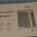 Sufdari 90L Laundry Basket with Wheels, Rolling Laundry Hamper with Lid and Handles, Plastic Rattan Clothes Organizer, Dirty Clothes Basket for Laundry Room, Bedroom, Dormitory Storage, 12.6" x 16.9" x 26"