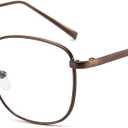 Retro 80s Square Glasses - Premium Non-Prescription Clear Lens for Women, Men & Teens | Walter White Style Fashion Tea Frame