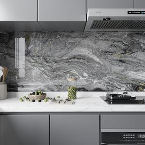 Abyssaly Granite Peel and Stick Wallpaper Marble Contact Paper Waterproof Wallpaper Kitchen Bathroom and Furniture 17.7" X 196"
