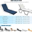2 Pack Blue Outdoor Chaise Lounge Cushions, 72x21x3 in, 2Pcs