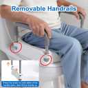 5" Raised Toilet Seat with Removable Padded Handles, Toilet Seat Riser Fit for Seniors, Elevated Toilet Seat & Durable Construction & Secure Locking