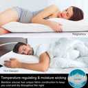 BEDELITE Body Pillow Cover, Rayon Made from Bamboo, Cooling Body Pillow Pillowcase for Hot Sleepers and Night Sweats, Breathable & Silky Soft Full Long Pillow Case Cover (White, 20x54 Inches)