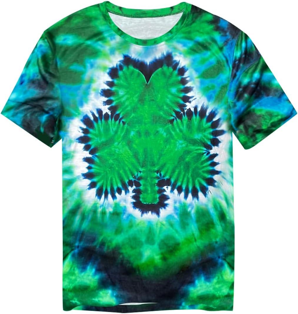 MAIHUN Mens St Patricks Day Shirts St Paddys Four Leaf Clover Shirt Shamrock Irish Holiday Tshirt (Green, L)