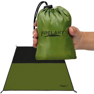 Frelaxy Pocket Picnic Blanket, Waterproof Sandproof Beach Mat, Compact Camping Tarp for Festivals, Hiking, Travel, Outdoor Recreation (Army Green, 57'' x 71'')