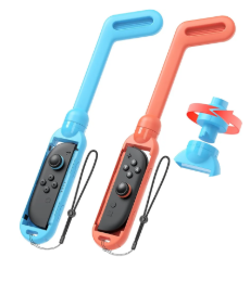 MENEEA Golf Club Grip for Nintendo Switch 2/Switch 1 Joy-Con| for Mario Golf Nintendo Switch Game Accessories & Mario Golf Super Rush| Rotatable Clubhead,Detachable Storage
for