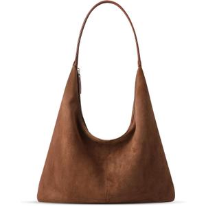 Suede Shoulder Bag for Women Suede Purse Boho Bags Slouchy Tote Bag Satchels Trendy Crescent Crossbody Bag Handbag