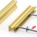 homdiy 10 Pack Adjustable Brushed Brass Cabinet Pulls 1" to 4" (25-102mm) Adjustable Hole Distance Drawer Pulls