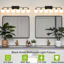 Bathroom Light Fixtures Over Mirror, 6-Light Matte Black Vanity Lighting with Milk White Glass Globe Shades Modern Wall Sconce, 6lights-45.3in