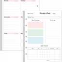Weekly Planner Refills for 3 or 7 Ring Mini Binders - 53 Sheets/106 Pages Undated Colorful Weekly Planner, 100 gsm White Paper, Lasts 1 Year, Undated, 5.8" x 8.3"