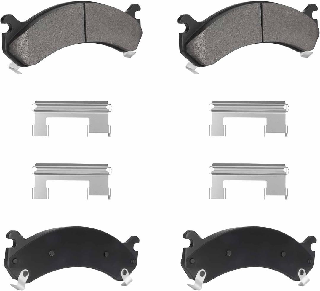 Front Semi-metallic Disc Brake Pads Set for Chevy Silverado 1500 HD/2500/3500 HD,Suburban/Avalanche/Express 2500,for GMC Sierra 1500 HD/2500/3500,Savana/Yukon XL 2500,for Cadillac DeVille,DTS