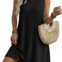 Zeagoo Summer Dresses for Wommen Black Mini Sundress Casual Sleevelss Shift Dress Flowy Aline Tank Sundresses Beach Cover Up, Large