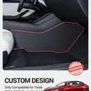 BASENOR 2026 2025 2024 Tesla Model 3 Highland Center Console Side Anti-Kick Mats, Waterproof & Dust Resistant Protector Cover Front Seat Side Leather Pad 2PCS (Standard/Premium/Performance)