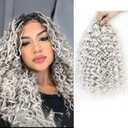 Gogo Curl Crochet Hair 10 Inch Short Curly Crochet Hair for Black Women Beach Curl Water Wave Curly Crochet Braids Hair, Deep Wave Synthetic Braiding Hair Extensions (10 inch 7 Packs White)