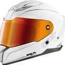 YEMA DOT Approved Full Face Motorcycle Helmet for Adults - Lightweight Moped & Street Bike Helmet with Adjustable Vents，Comfortable for Scooter, Cruiser (White, M)