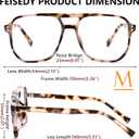 FEISEDY Blue Light Blocking Glasses Fake Nerd Clear Square Computer Lightweight Pilot Glasses Frame Oversized B2866