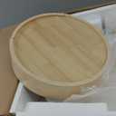Round Coffee Table with Hidden Drawer - 20" D x 20" H Real Oak Wood Round Side Table with Storage, 2-Tier Round End Table for Sofa, Small Circle Coffee Table with Drawer for Living Room, Beige