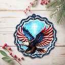 4 x FLAGWIX Christmas Bald Eagle Gifts for Men Women - American Eagle Suncatcher Ornaments 2025 for Tree Decorations - Christmas Ornaments for Home Decor, Eagles Gifts for Mom Dad, Friend Gift Ideas
