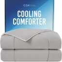 Cooling Comforter Twin/Twin XL Size - Cooling Blanket for Hot Sleepers and Night Sweats - Summer Comforter for Twin/Twin XL Size Beds - Soft, Breathable Cold Blanket for Sleeping - 60x90 (Light Grey)