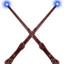 Light Up Wizard Magic Wands with Sound Illuminating Witch Wand Set for Kids Cosplay Birthday Party Favors, Root 2PCS