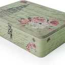 Luwint Tin Metal Storage Box - Vintage Letter Paper Cookies Container Decorative Secret Case with Key & Lock Gifts for Boys Girls Birthday Home Decor Keepsake