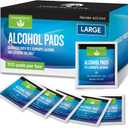 Alcohol Wipes Individually Wrapped - 100 Sterile Alcohol Prep Pads Saturated with 70% Isopropyl - Skin Prep Swabs for First Aid, Injections, Nails, and Medical Use - Large