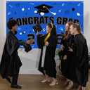 6 Pcs 2026 Graduation Blue Gold Decorations Set, Include 3 Graduation Tablecloths 1 Class of 2026 Banner 2 Foil Fringe Curtain Backdrops for College High Middle School Senior 2026 Party Supplies