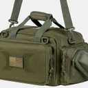 TRO&HOM Tactical Gun Bag for 4 Handguns - Pistol Shooting Range Bag With 15X Magazine Slots & Pockets for Ammo & Essentials - Padded Hunting & Sport Bag (Army Green)