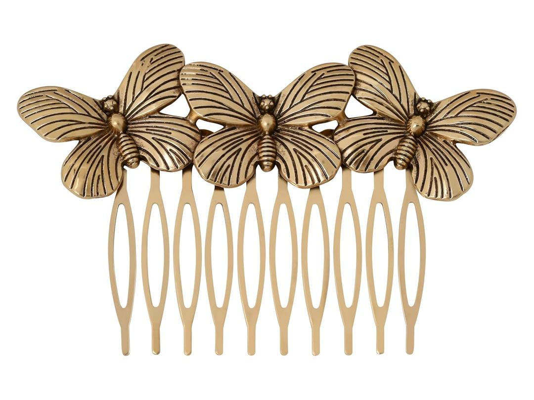 MINACHI Vintage Style Butterflies Hair Comb, Gold-Toned Color, Bridal Hair Accessories for Women