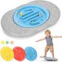 Kids 2-in-1 Maze Balance Board with 3 Swap Labyrinth Plates & 3 Balls