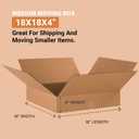 BOX USA 18184 Flat Corrugated Cardboard Box 18" L x 18" W x 4" H, Kraft, For Shipping, Packing and Moving (Pack of 25)