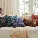 100% Cotton French Pastoral Throw Pillow Covers Set of 2, 16x16 Inch Background/Black Farmhouse Decorative Cushion Covers for Sofa Bed Living Room Home Decor