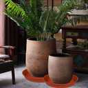 2 Pack of 18 19 inch Plant Saucer Tray (16.5 inch Base), 2.7" Depth, Heavy Duty Plastic Saucer 19" Round, Plant Tray for Pots, Flower Plant Saucers for Indoors (19 inch, Terracotta)