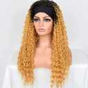 26IN Headband Wigs For Black Women Deep Water Wave Synthetic Wig Bohemian Curly Glueless Machine Hair Wigs T1B-114 22inches