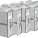 DIMJ Bed Sheet Organizers and Storage 6 Pack - Foldable Sheet Organizer for Linen Bedding Storage Box for organization, Sheets Set Holder for Blanke, Towel (King & Queen Size), Blended Grey