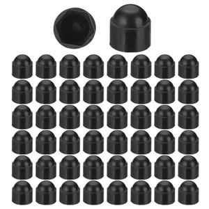 PATIKIL 100 Pcs Hex Nut Cover, M12x18x22mm Nylon Screws Bolt Covers Caps Dome Acorn Hex Head Bolt Protection Cap for Screws Nut, Black