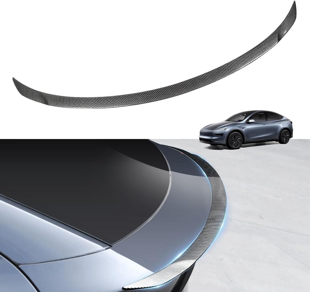 Spoiler for Tesla Model Y Juniper 2025 2026, Sporty OEM Style Trunk Wing ABS Aerodynamic Rear Lip Tail Spoiler for Model Y Juniper Exterior Accessories, Glossy Carbon Fiber