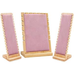 Necklace Display Stands for Selling Necklace Holder Necklace Display Storage Jewelry Display Storage Set 3PCS (Pink)