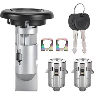 Door Lock Cylinder & Ignition Switch Lock w/Keys Compatible with 2003-2006 Chevy Silverado Suburban Tahoe GMC Sierra Yukon Cadillac Escalade Replace 707835 706592 598007