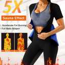 LMCOB Sauna Suit for Women Sweat Suit Waist Trainer Vest 4 IN 1 Slimming Full Body Sauna Jumpsuit Workout Sauna Suits Women (Black, M)