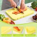 Titanium Cutting Board for Kitchen, Cutting Boards Non Toxic Double Sided Metal Pure Titanium and Wheat Straw PP Chopping Board Food Grade Easy to Clean Large Size 16"*10"*0.9"(Yellow)